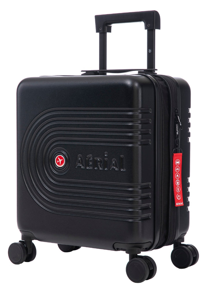 Aerial ABS Under Seat Suitcase Black with Easy Rapid Pocket