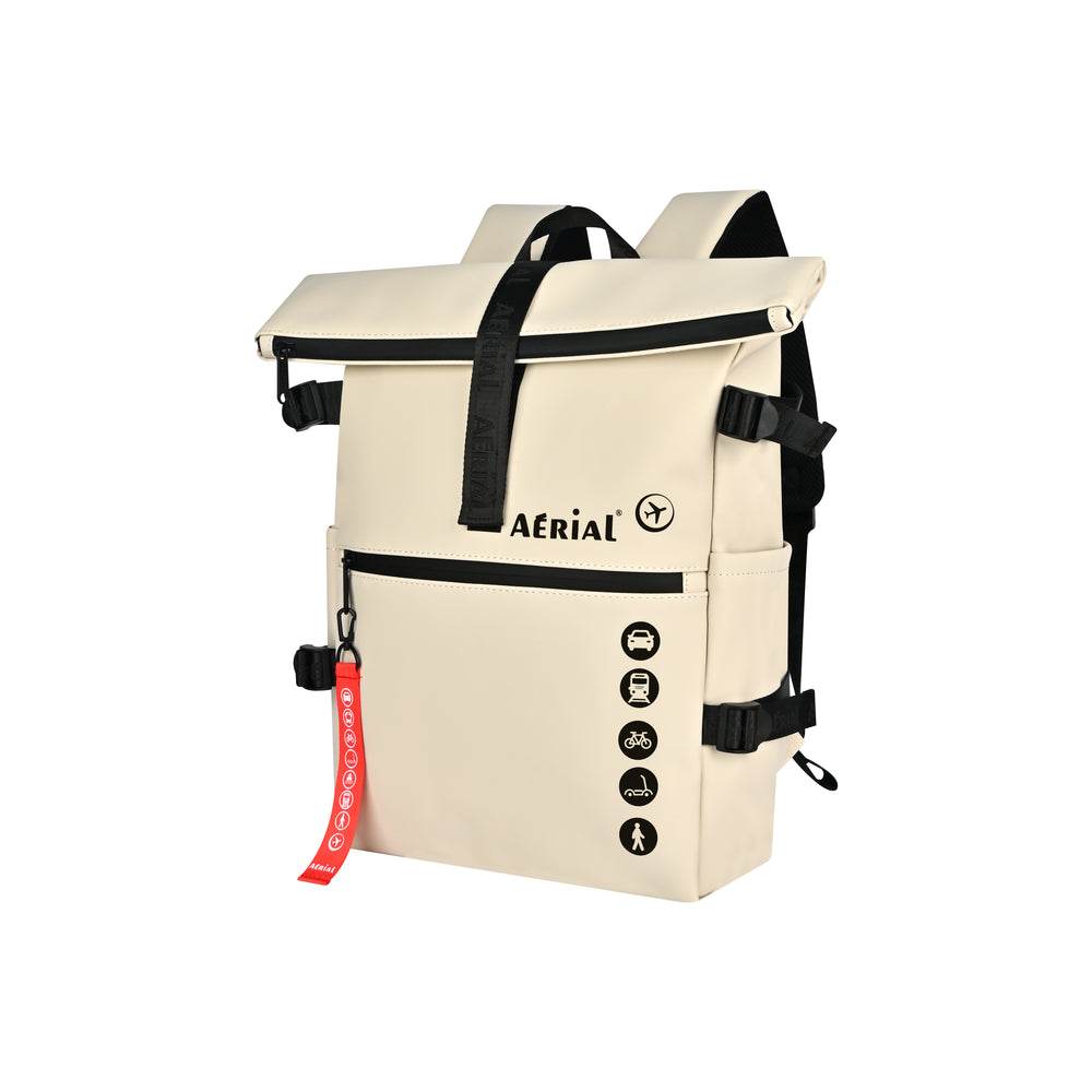 Aerial Urban Beige Roll-Top Backpack