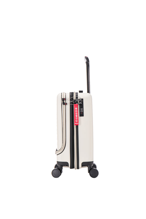 Aerial Multimedia Beige Cabin Suitcase w/Front Pocket