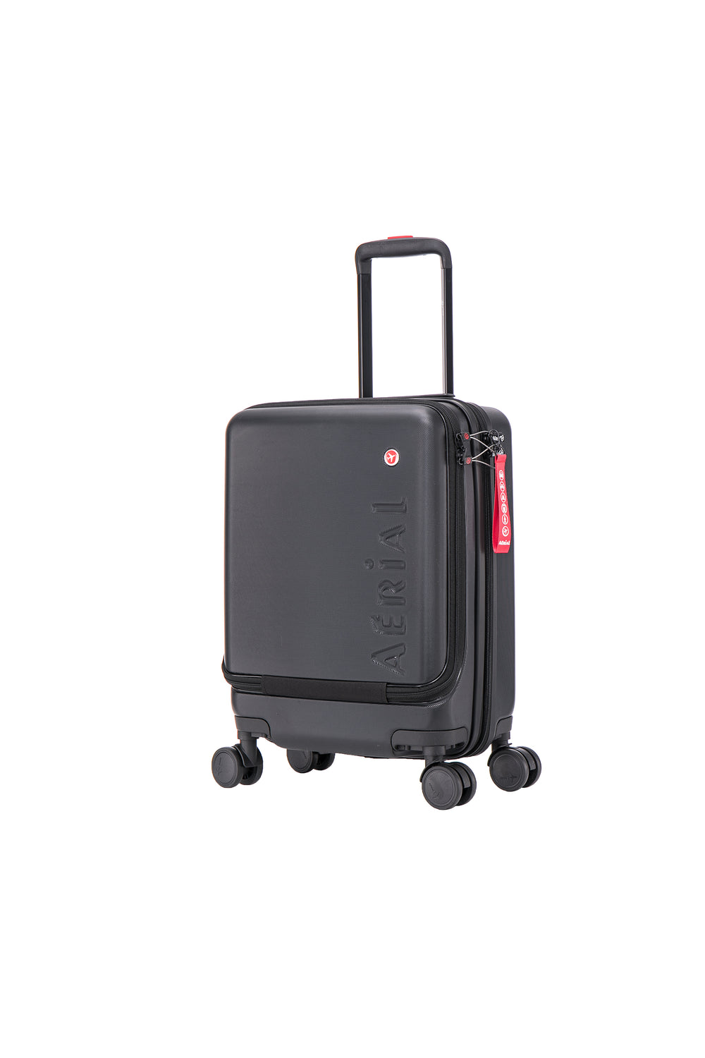 Aerial Multimedia Black Cabin Suitcase w/Front Pocket