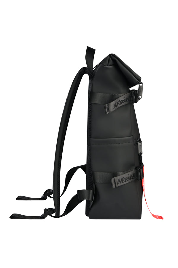 Aerial Urban Black Roll-Top Backpack