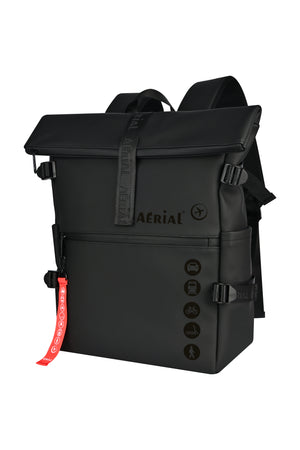 Aerial Urban Black Roll-Top Backpack