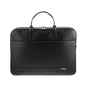 S.T. Dupont Firehead Black Leather Laptop Bag