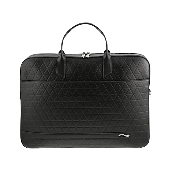 S.T. Dupont Firehead Black Leather Laptop Bag
