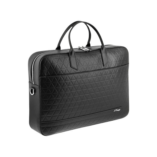S.T. Dupont Firehead Black Leather Laptop Bag