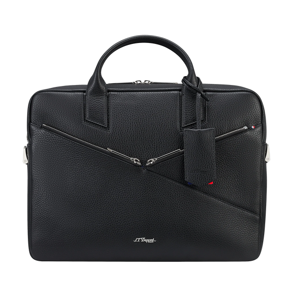 S.T. Dupont Neo Capsule Black Leather Laptop Bag