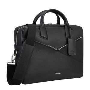 S.T. Dupont Neo Capsule Black Leather Laptop Bag