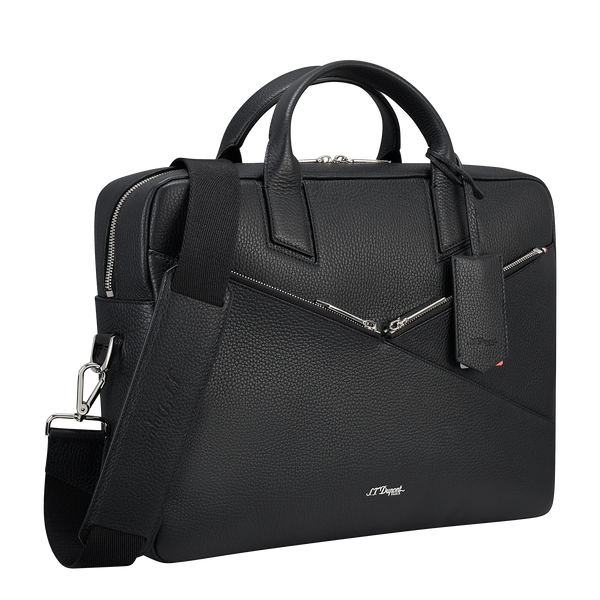 S.T. Dupont Neo Capsule Black Leather Laptop Bag