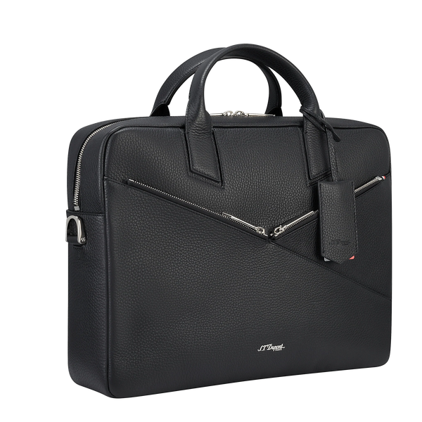 S.T. Dupont Neo Capsule Black Leather Laptop Bag