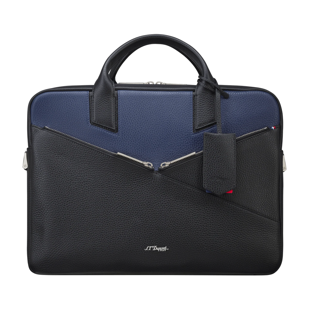 S.T. Dupont Neo Capsule Grained Leather Navy Bicolor Laptop Bag