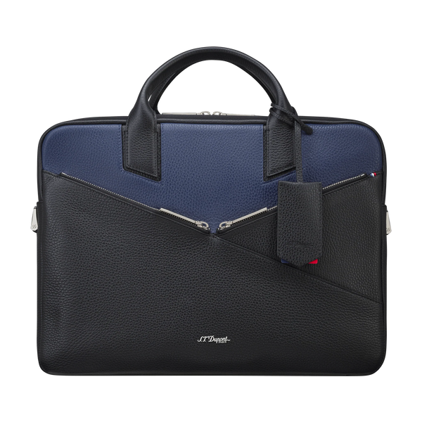 S.T. Dupont Neo Capsule Grained Leather Navy Bicolor Laptop Bag