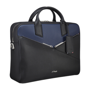 S.T. Dupont Neo Capsule Grained Leather Navy Bicolor Laptop Bag