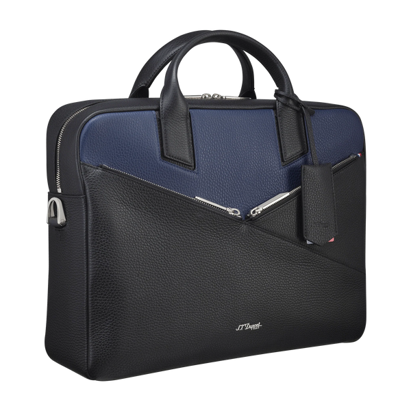 S.T. Dupont Neo Capsule Grained Leather Navy Bicolor Laptop Bag