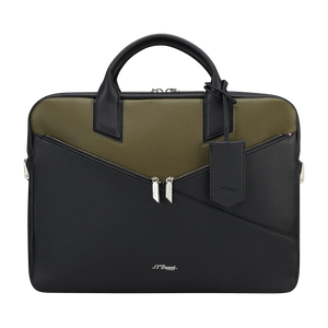 S.T. Dupont Neo Capsule Grained Leather Khaki Bicolor Laptop Bag