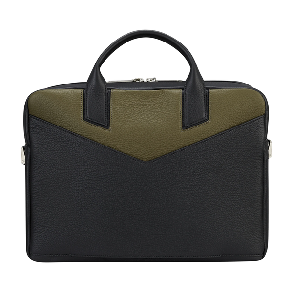 S.T. Dupont Neo Capsule Grained Leather Khaki Bicolor Laptop Bag