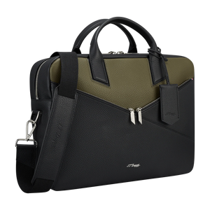 S.T. Dupont Neo Capsule Grained Leather Khaki Bicolor Laptop Bag