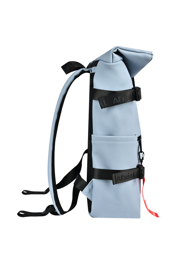 Aerial Urban Light Blue Roll-Top Backpack