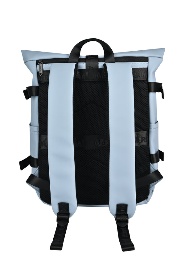 Aerial Urban Light Blue Roll-Top Backpack