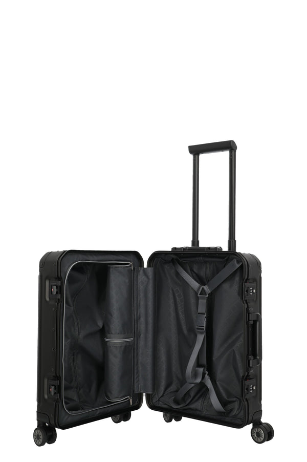 Travelite Next Aluminium Small Black Suitcase
