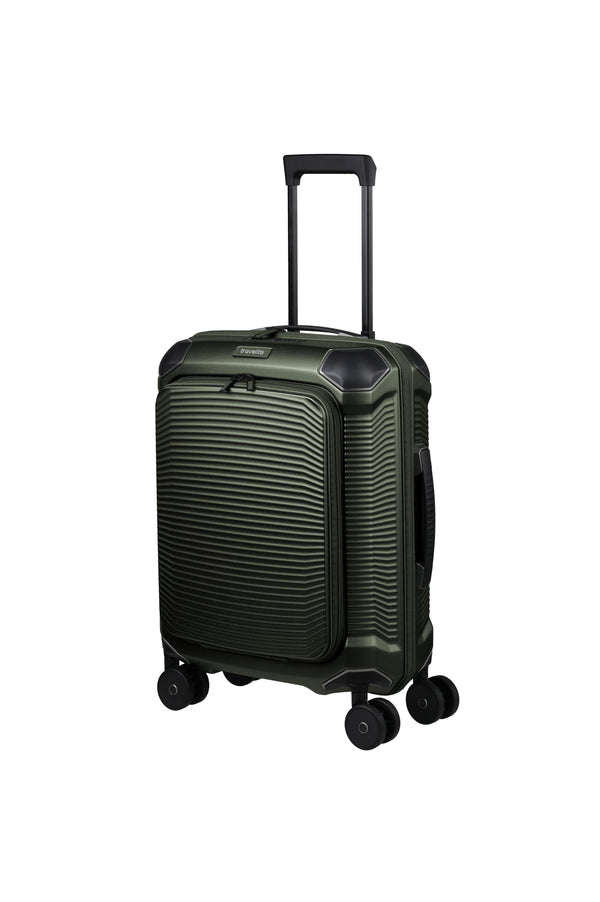 Travelite Millennium Small Pine Green Suitcase w/ Front Pocket