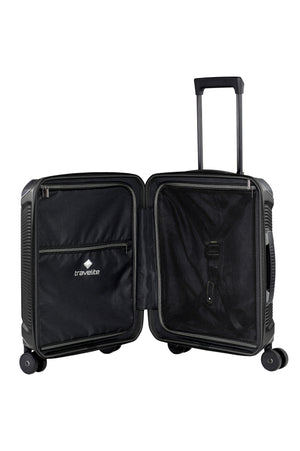 Travelite Millennium Small Black Suitcase w/ Front Pocket