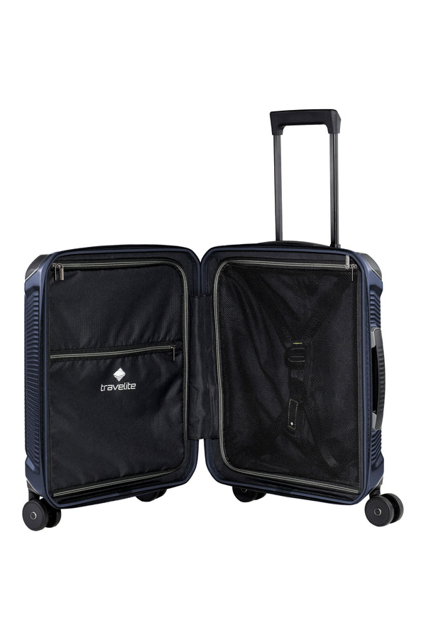 Travelite Millennium Small Navy Suitcase w/ Front Pocket