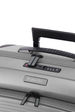 Travelite Millennium Small Silver Suitcase w/ Front Pocket