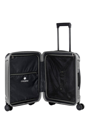 Travelite Millennium Small Silver Suitcase w/ Front Pocket