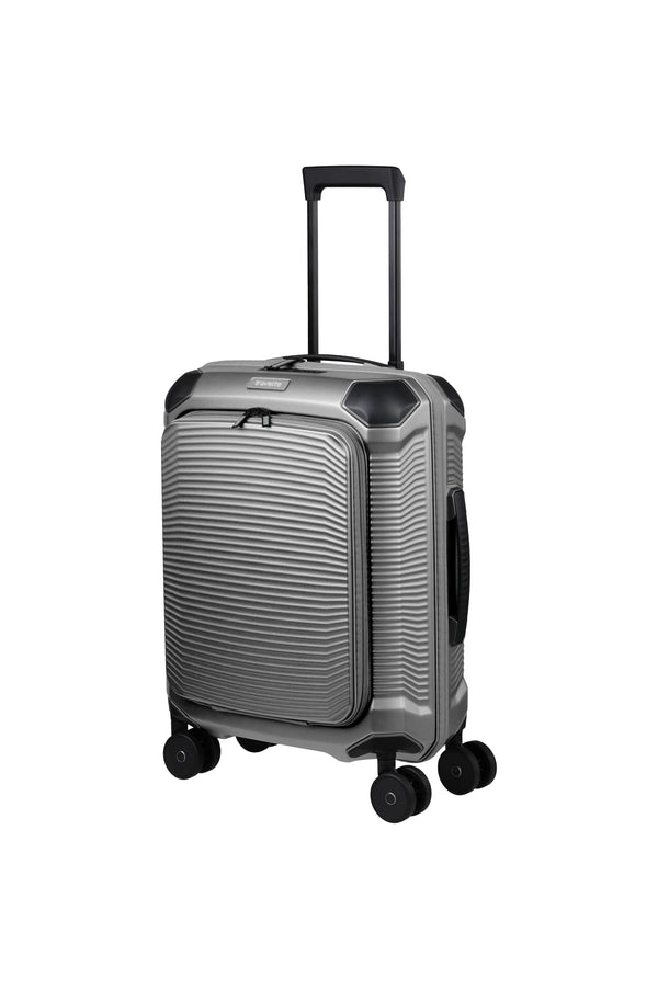 Travelite Millennium Small Silver Suitcase w/ Front Pocket