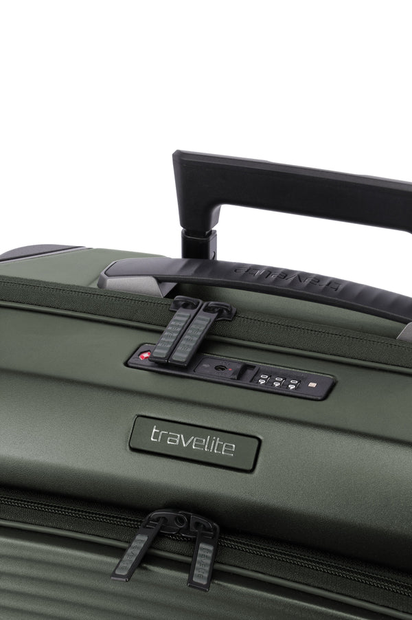 Travelite Millennium Small Pine Green Suitcase w/ Front Pocket