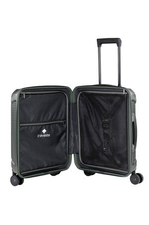 Travelite Millennium Small Pine Green Suitcase w/ Front Pocket
