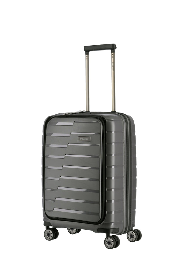 Travelite Air Base Anthracite Small Suitcase w/Front Pocket