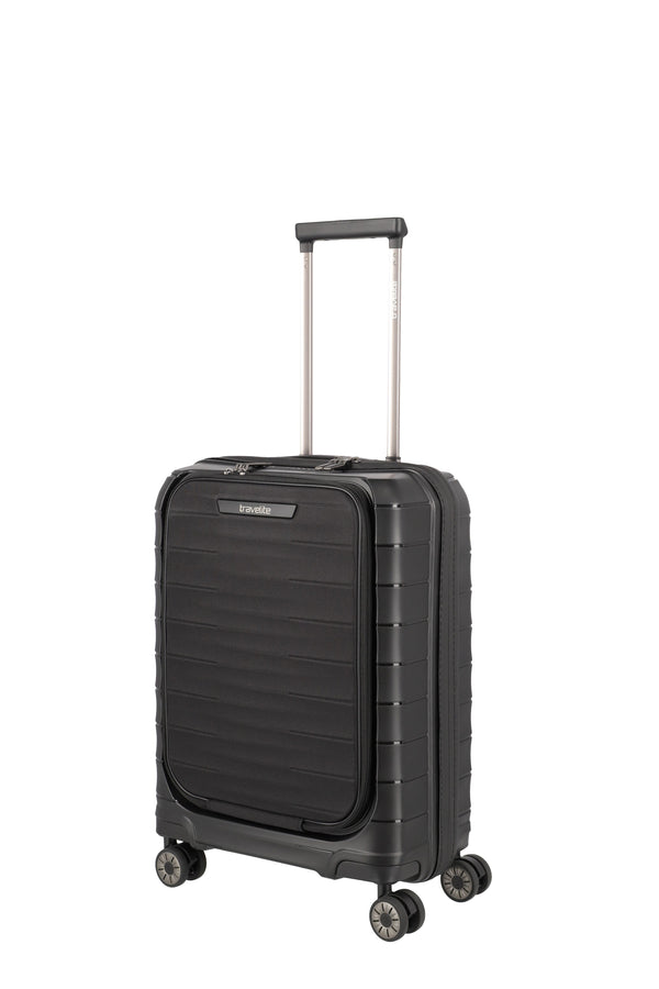 Travelite Mooby Black Small Suitcase w/Front Pocket