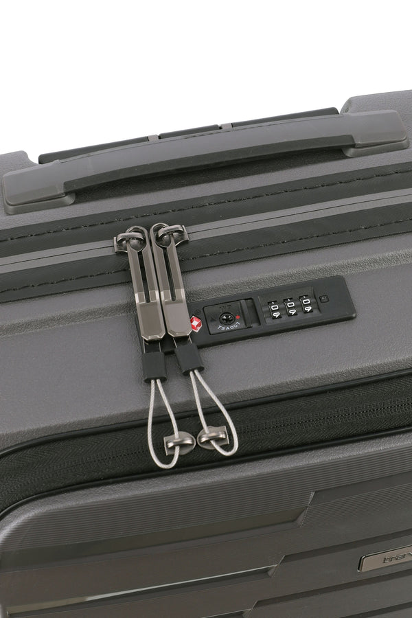 Travelite Air Base Anthracite Small Suitcase w/Front Pocket