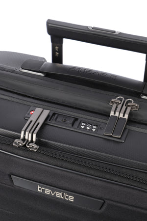 Travelite Mooby Black Small Suitcase w/Front Pocket