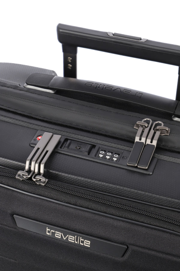 Travelite Mooby Black Small Suitcase w/Front Pocket