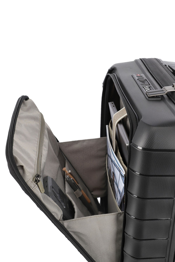 Travelite Mooby Black Small Suitcase w/Front Pocket