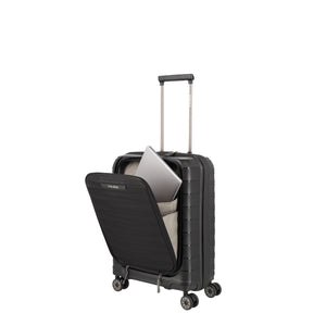 Travelite Mooby Black Small Suitcase w/Front Pocket