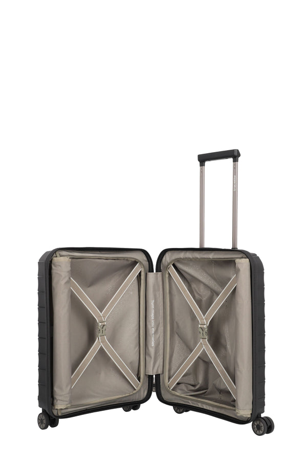 Travelite Mooby Black Small Suitcase w/Front Pocket