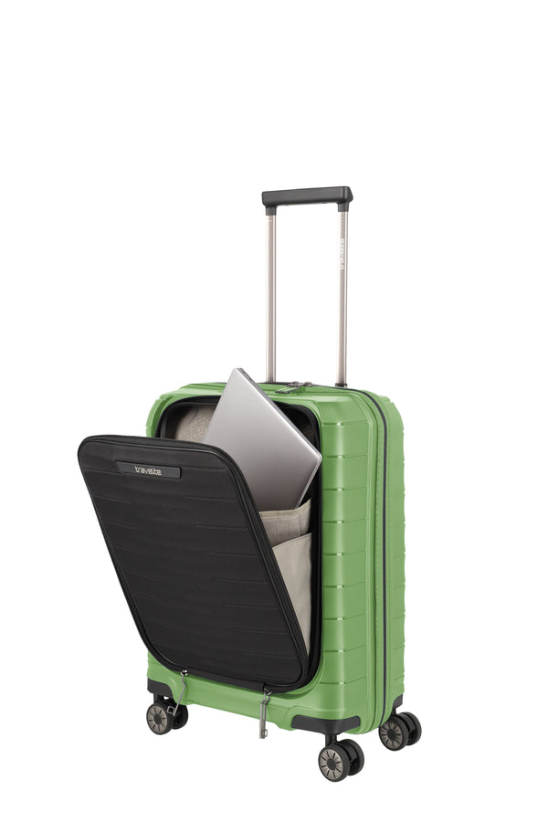 Travelite Mooby Green Small Suitcase w/Front Pocket