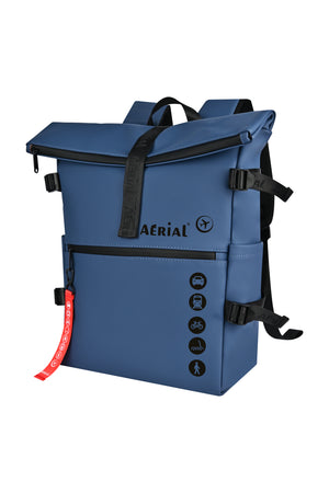 Aerial Urban Dark Blue Roll-Top Backpack