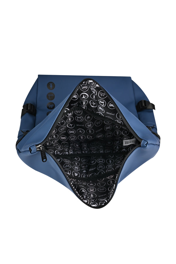 Aerial Urban Dark Blue Roll-Top Backpack