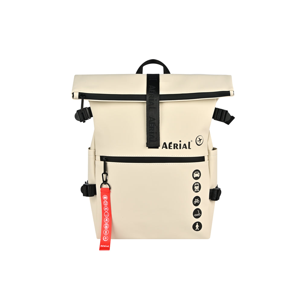 Aerial Urban Beige Roll-Top Backpack
