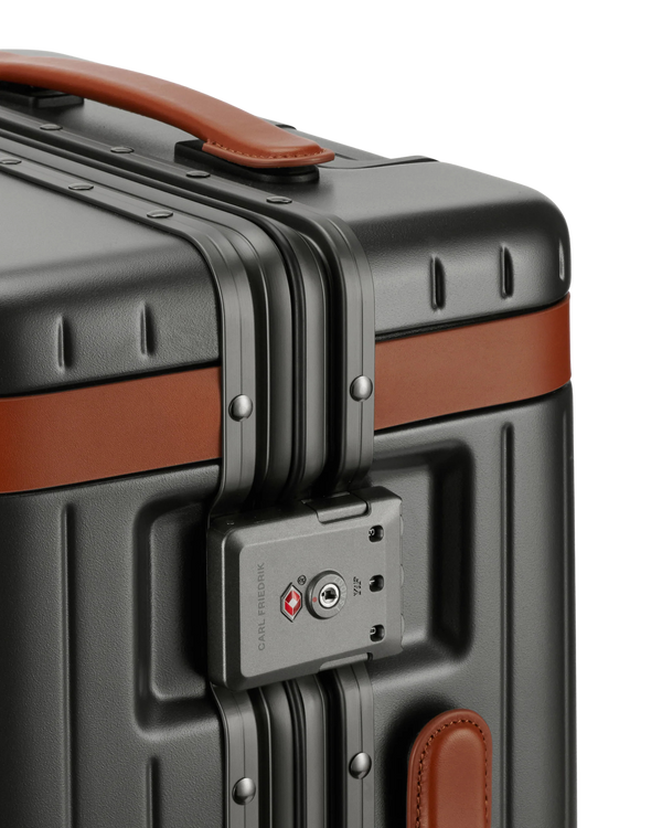 Carl Friedrik The Carry On Grey/Cognac Suitcase