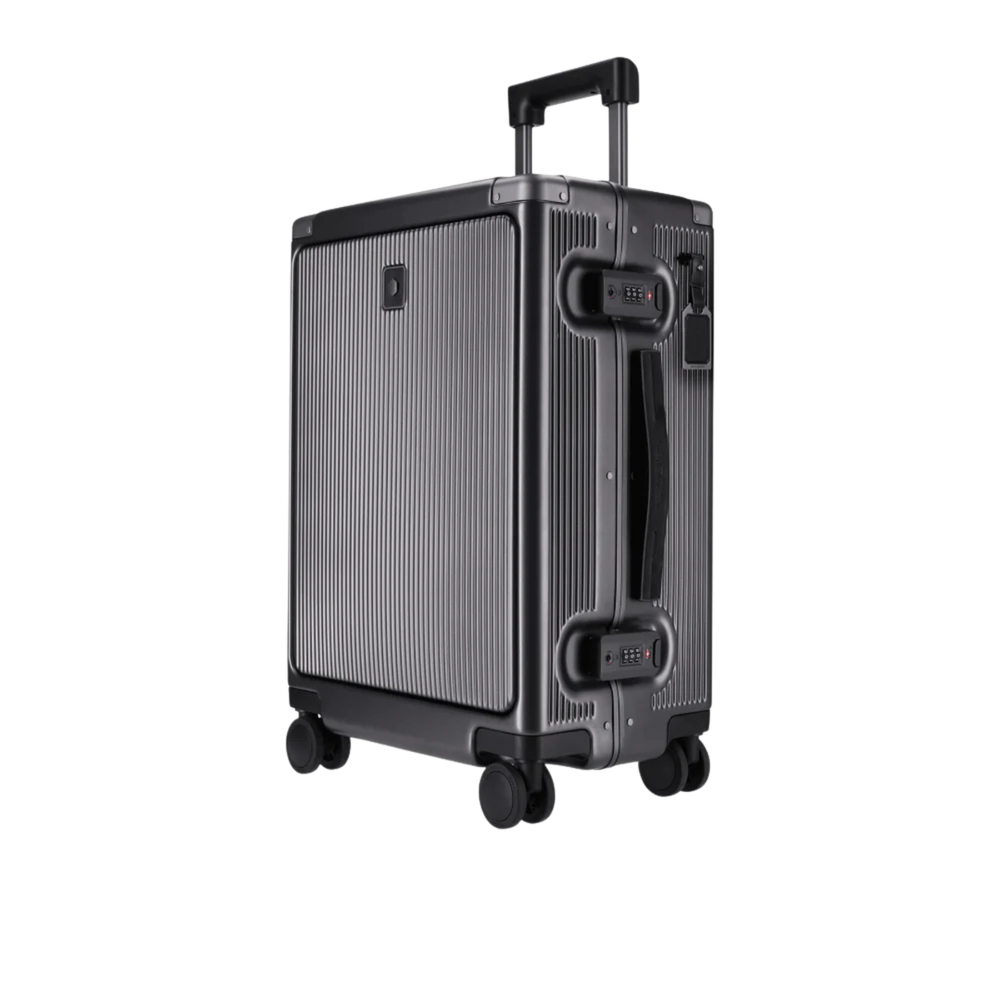 Jekyll & Hide Black Aluminium Cabin Suitcase w/Front Pocket