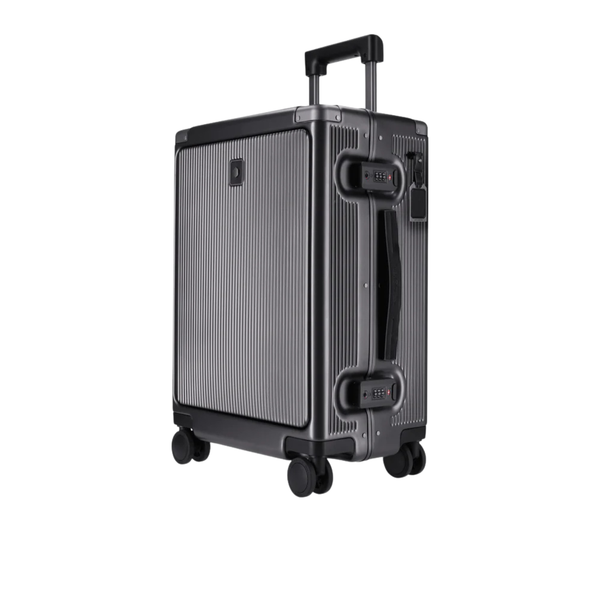 Jekyll & Hide Black Aluminium Cabin Suitcase w/Front Pocket