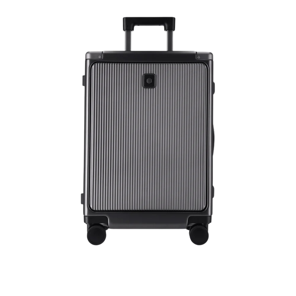 Jekyll & Hide Black Aluminium Cabin Suitcase w/Front Pocket