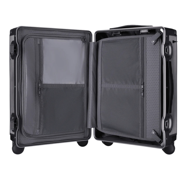 Jekyll & Hide Black Aluminium Cabin Suitcase w/Front Pocket