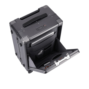 Jekyll & Hide Black Aluminium Cabin Suitcase w/Front Pocket