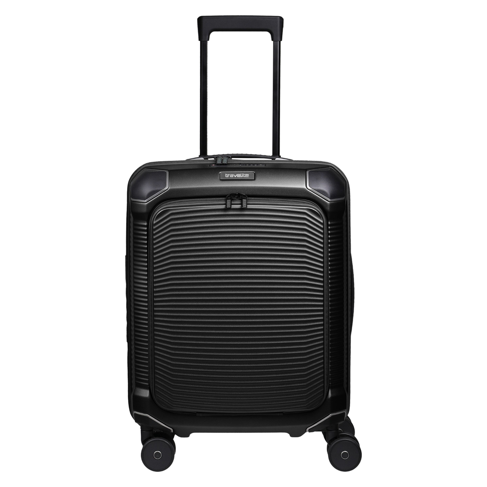 Travelite Millennium Small Black Suitcase w/ Front Pocket